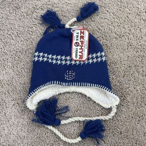 South Dakota State Beanie Zephyr Alpine Tassel Blue White Knit Hat Ear Flaps NWT